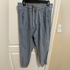 Athleta Cabo 100% Linen Joggers Blue Size 10